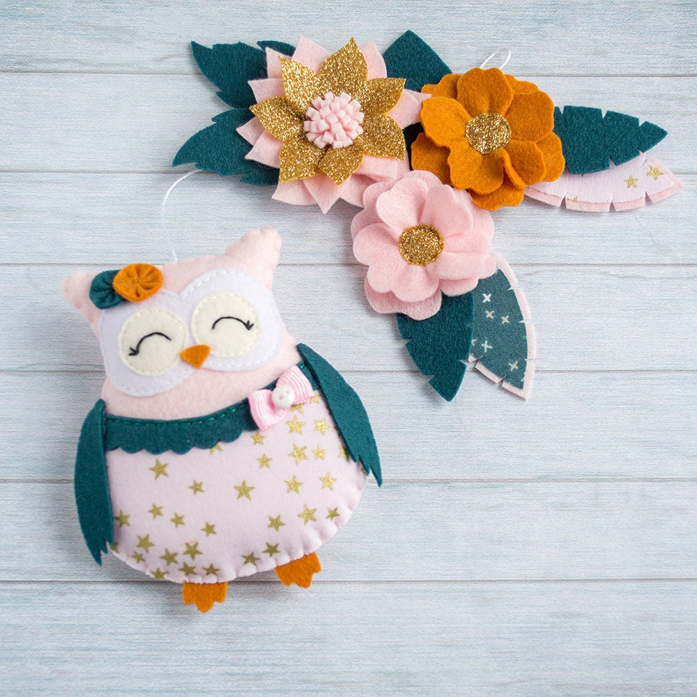 Chouette Guirlande Rose Fille Chambre Bébé Cadeau Fille Décor de Pour Enfants Chambre Bébés Guirland