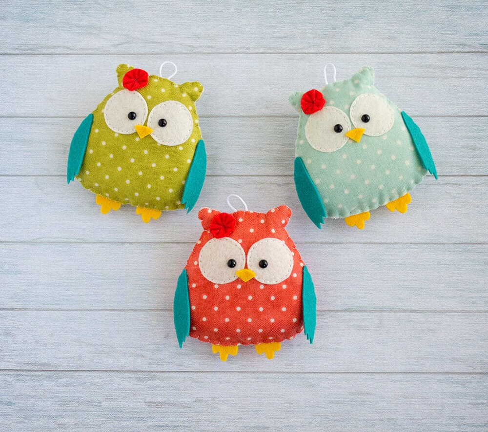 Ornement de Hibou Ornement en Feutre Cadeau Pour Ami Chouettes Mignonnes Noël Décor Pépinière Animal