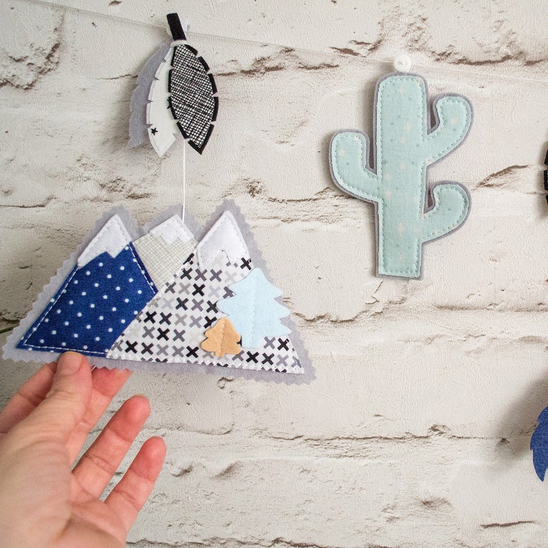 Woodland garland for nursery Mountain garland Woodland nursery Etsy