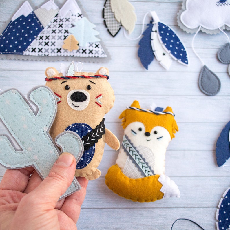 Woodland garland for nursery Mountain garland Woodland nursery Etsy