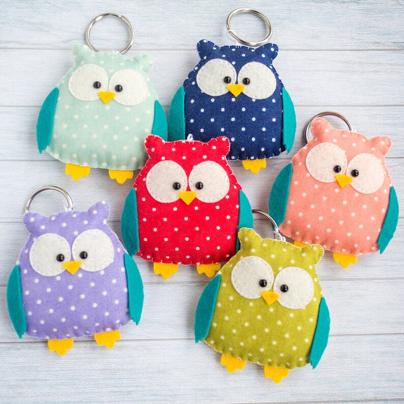 Animal keychain owl keychain owl party favor hibou cute Etsy