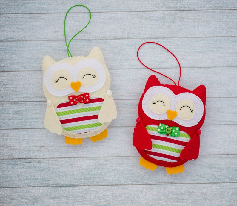 Christmas Owls Cute Owls Decorative Owl Stuffed Owls Nursery Etsy
