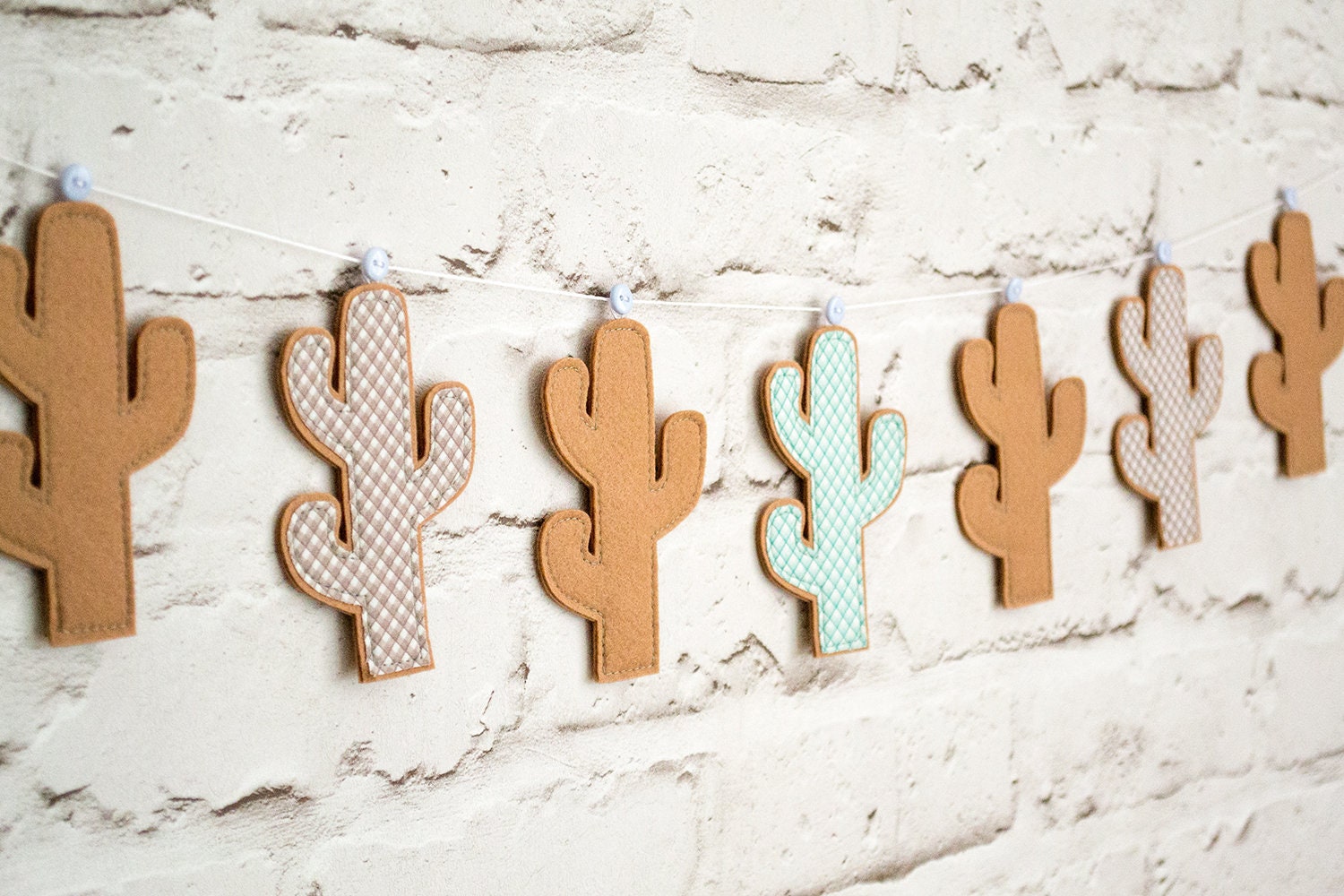 Brown Cactus Garland Cacti Nursery Decoration Cacti Garland Etsy