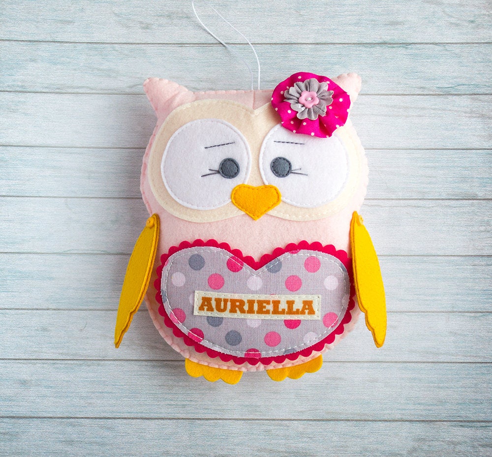 Chouette Jouet Cadeau de Noël Gris Décor Rose Chaud Enfants Animal Farci Personnalisé Peluchee Thème