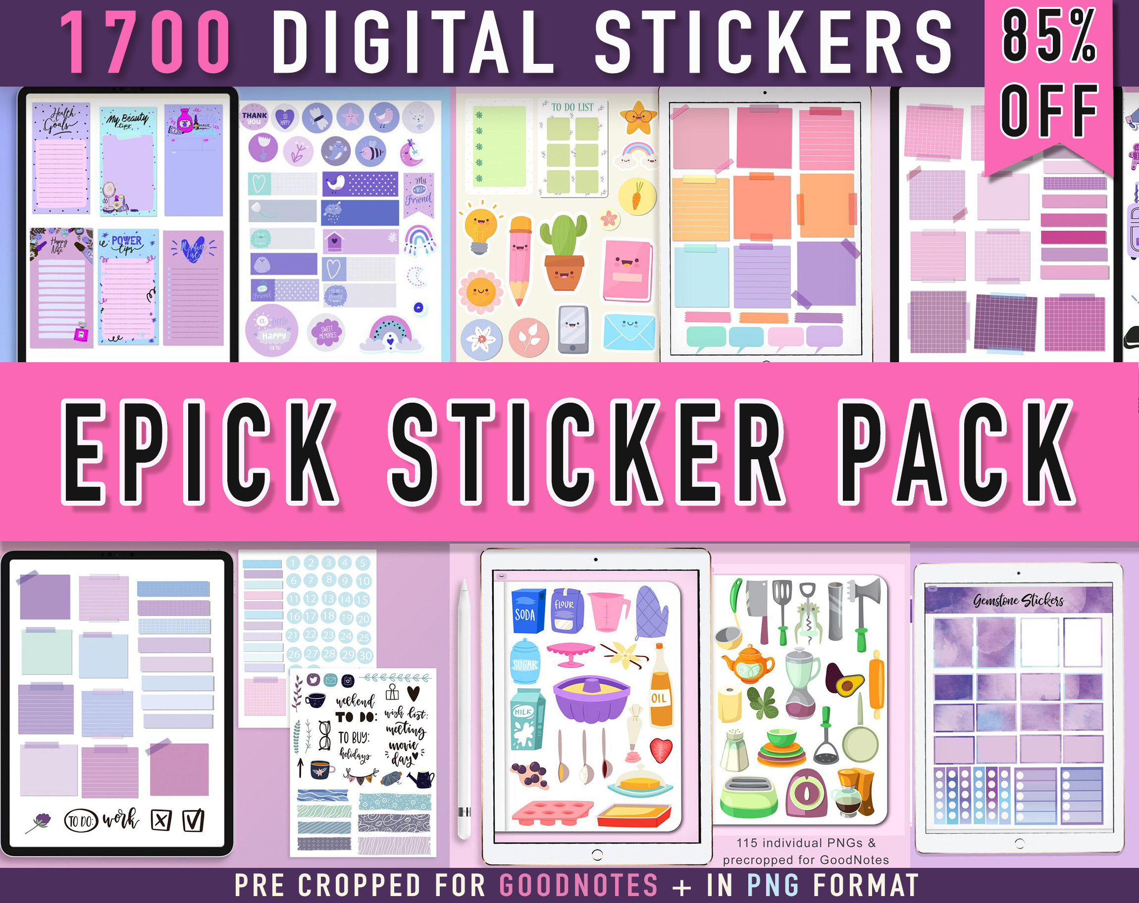 Goodnotes Stickers Goodnotes Sticker Pack Goodnotes Png Etsy