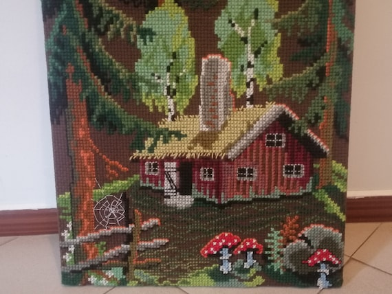 Embroidered landscape tapestry sale