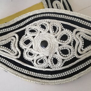 SALE Unique Balkan Belt Handwork Vintage Embroidered in Velvet Bulgariian Women Belt Boho Folk Costume Elegant Ujnusual Silver Bulgaria XXL