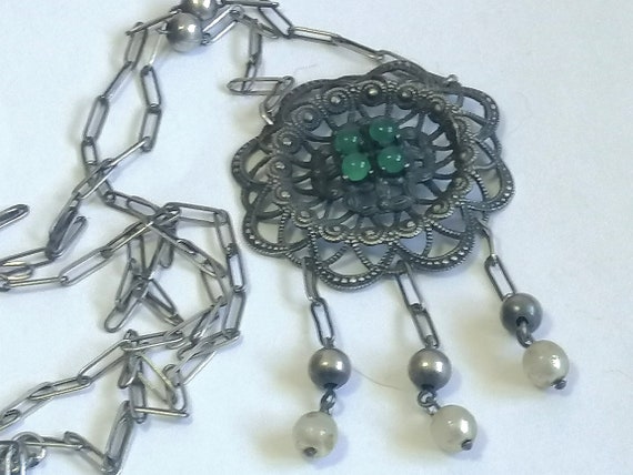 UNIQUE 1930s Prague Necklace Antique Art Deco Ele… - image 3