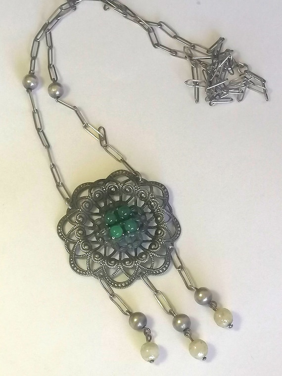 UNIQUE 1930s Prague Necklace Antique Art Deco Ele… - image 10