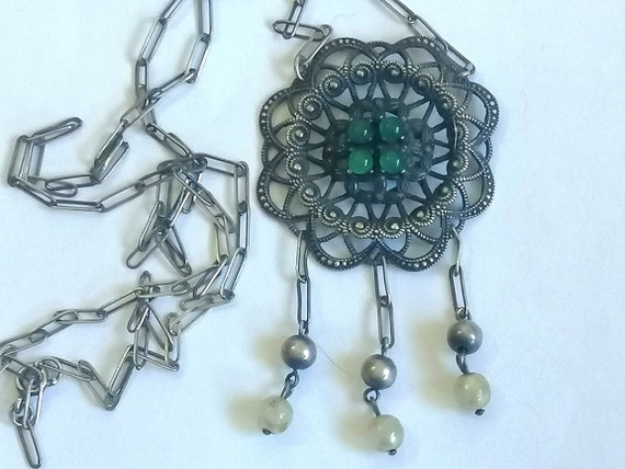 UNIQUE 1930s Prague Necklace Antique Art Deco Ele… - image 6