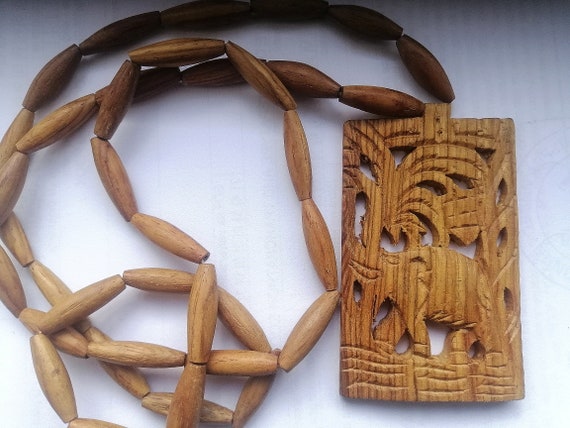 Authentic African Necklace with Elephant Natural … - image 7