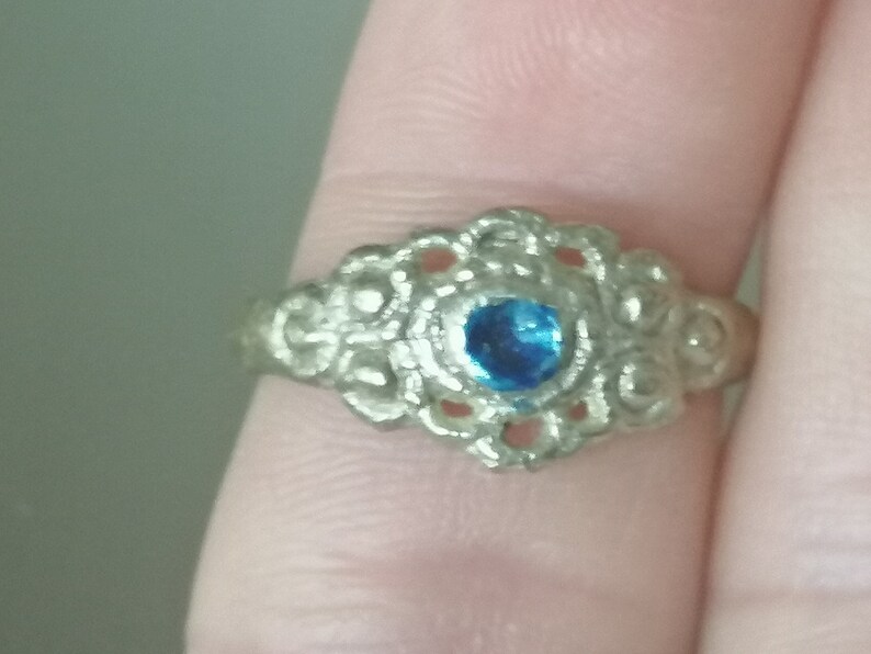 Antique Bronze Ring Bulgarian Women Ring Enamel 1800s Boho Unusual Traditional Balkan