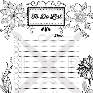 Coloring Page to Do List Coloring Book Printable Coloring Page | Etsy