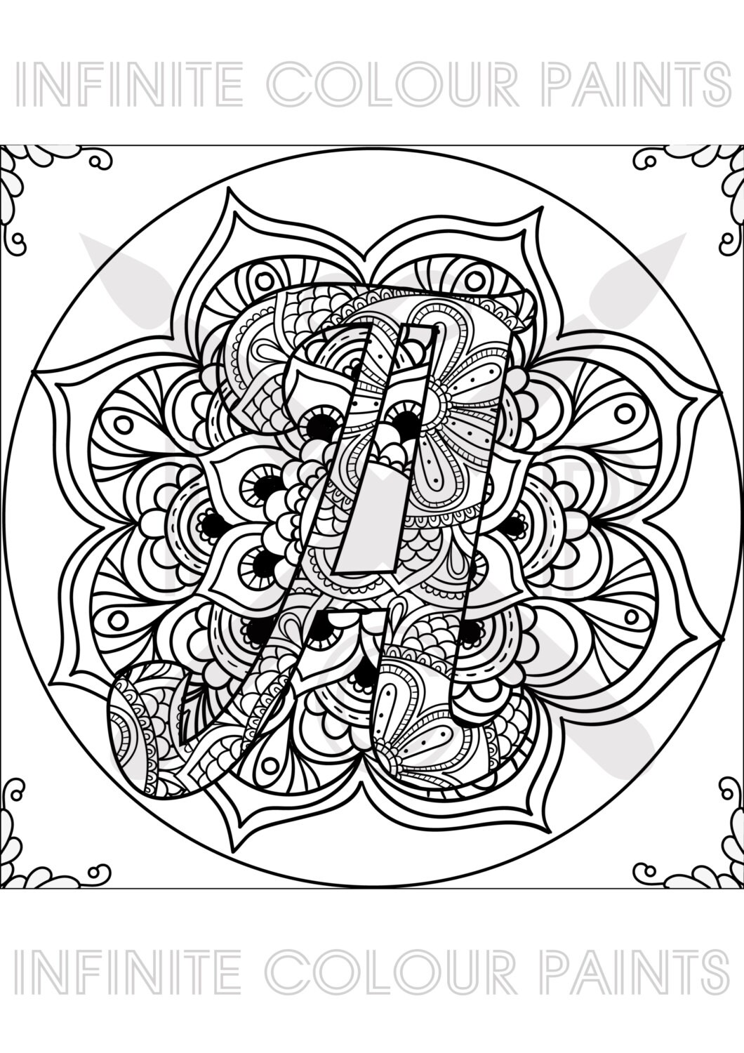 Custom letter Coloring page Adult coloring Coloring book | Etsy