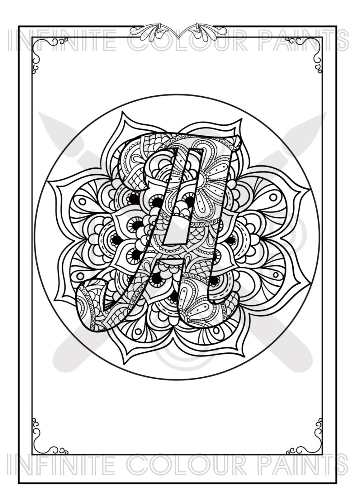 Custom letter Coloring page Adult coloring Coloring book | Etsy