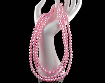 Pink Kaori Cultured Freshwater Pearl 925 Solid Sterling Silver Necklace