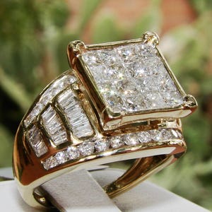2ct Certified Diamond Invisible Setting 10k Solid Gold Engagement Ring image 9