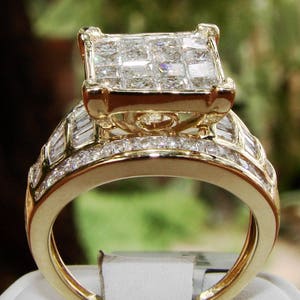 2ct Certified Diamond Invisible Setting 10k Solid Gold Engagement Ring image 4