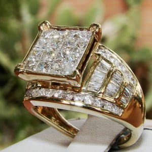 2ct Certified Diamond Invisible Setting 10k Solid Gold Engagement Ring image 10
