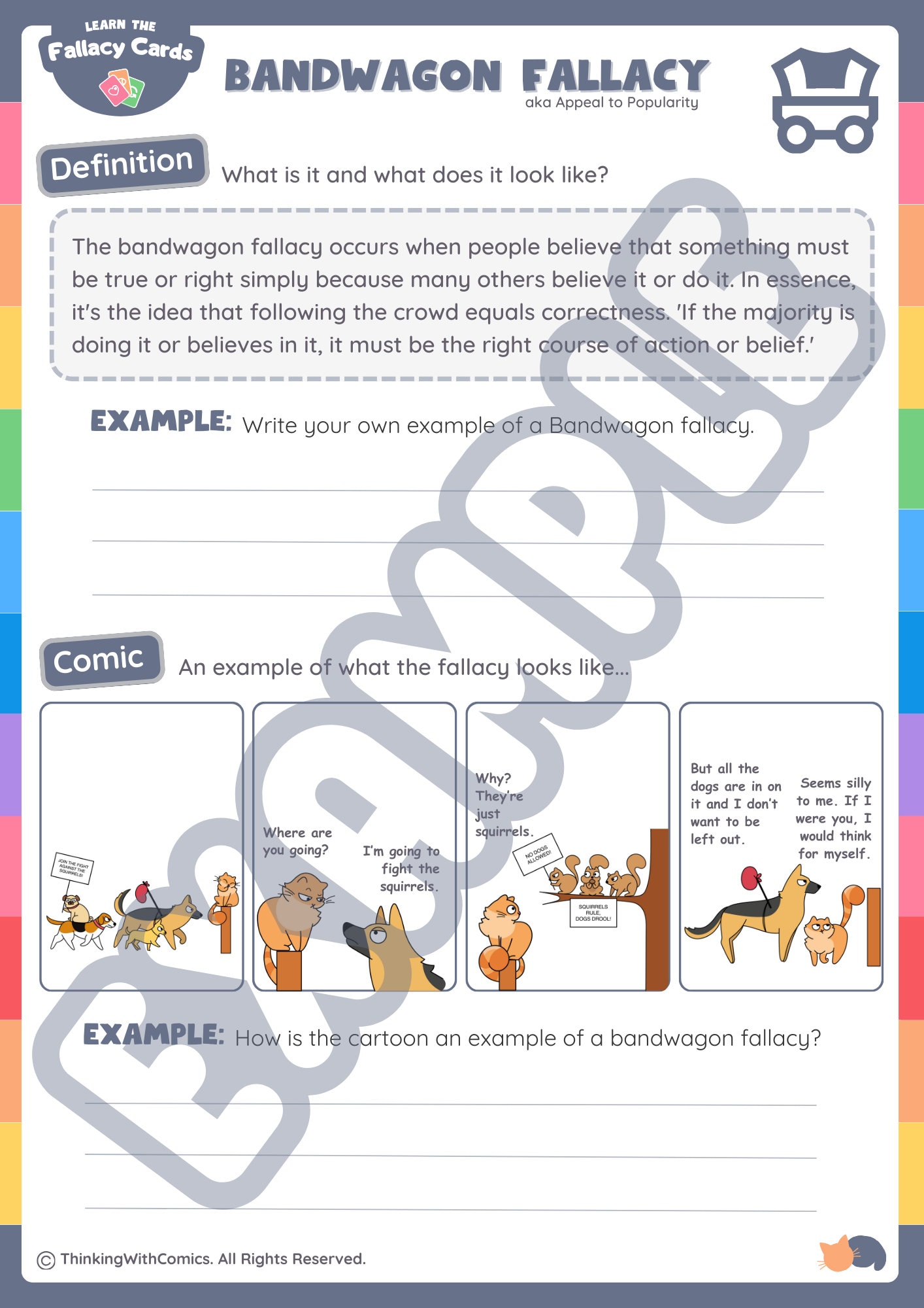 Logical Fallacies Bandwagon Fallacy Etsy