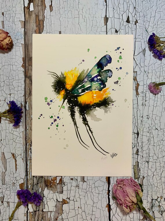 A4 Cosmic Winged Bumble Bee - Limited Edition Print - my iconic Bee