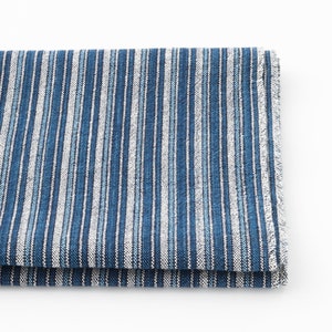 Japanese Indigo Stripe Fabric – Matsusaka Cotton &quot;Seihaku-shima&quot; | 100% Cotton | Natural Indigo Dye | Traditional Japanese Textile