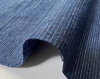 Indigo Fabric by the half yard, Suji-tate, Cotton stripe