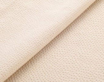 Japanese Seersucker Fabric – Awa Indigo Eggshell | 100% Cotton | Lightweight & Breathable | Sold by the Yard