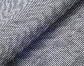 Traditional Japanese Daimyo Stripe Fabric – Charcoal – 120cm Width by the Yard