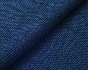 Indigo Sashiko fabric by the half yard, Sashi-ori (Sashiko weave), Japanese Cotton Fabric By the yard