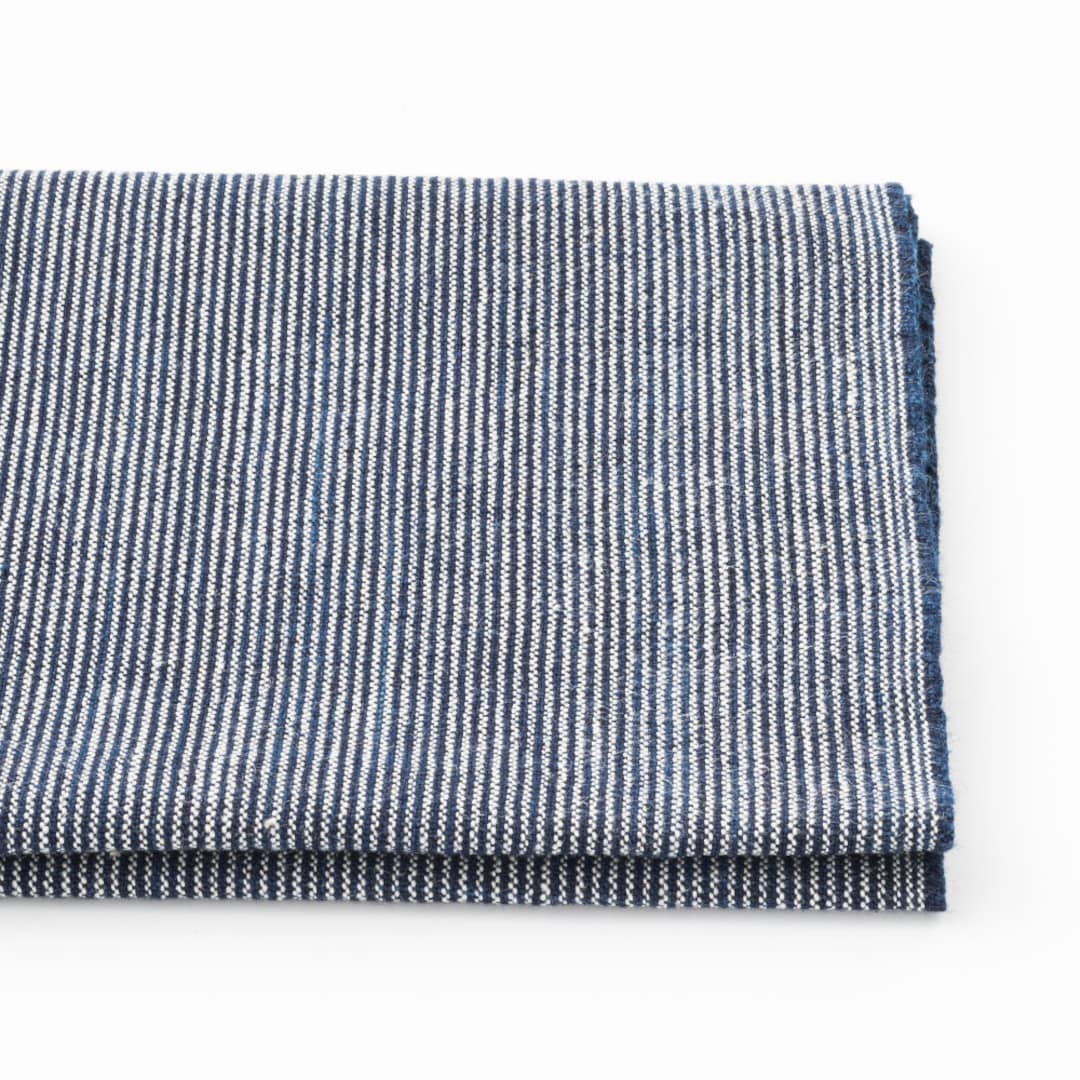 Japanese Indigo Stripe Fabric - Mansuji 