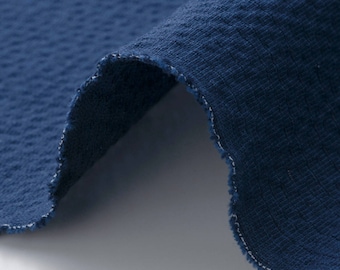 Japanese seersucker fabric by the half yard, Awa Seersucker indigo navy blue