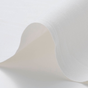 May include: Close-up of a white fabric with a smooth texture. The fabric is folded over, creating a soft curve.
