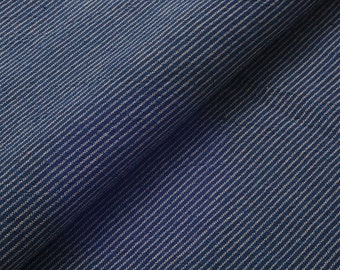 Traditional Japanese Daimyo Stripe Fabric – Indigo – 120cm Width by the Yard