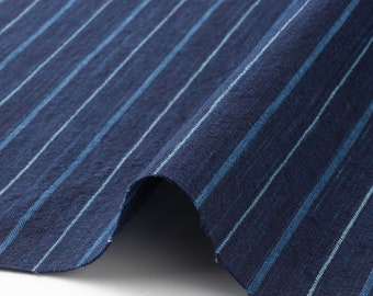 Indigo Fabric by the half yard, Futo-daimyo (feudal lord) stripes