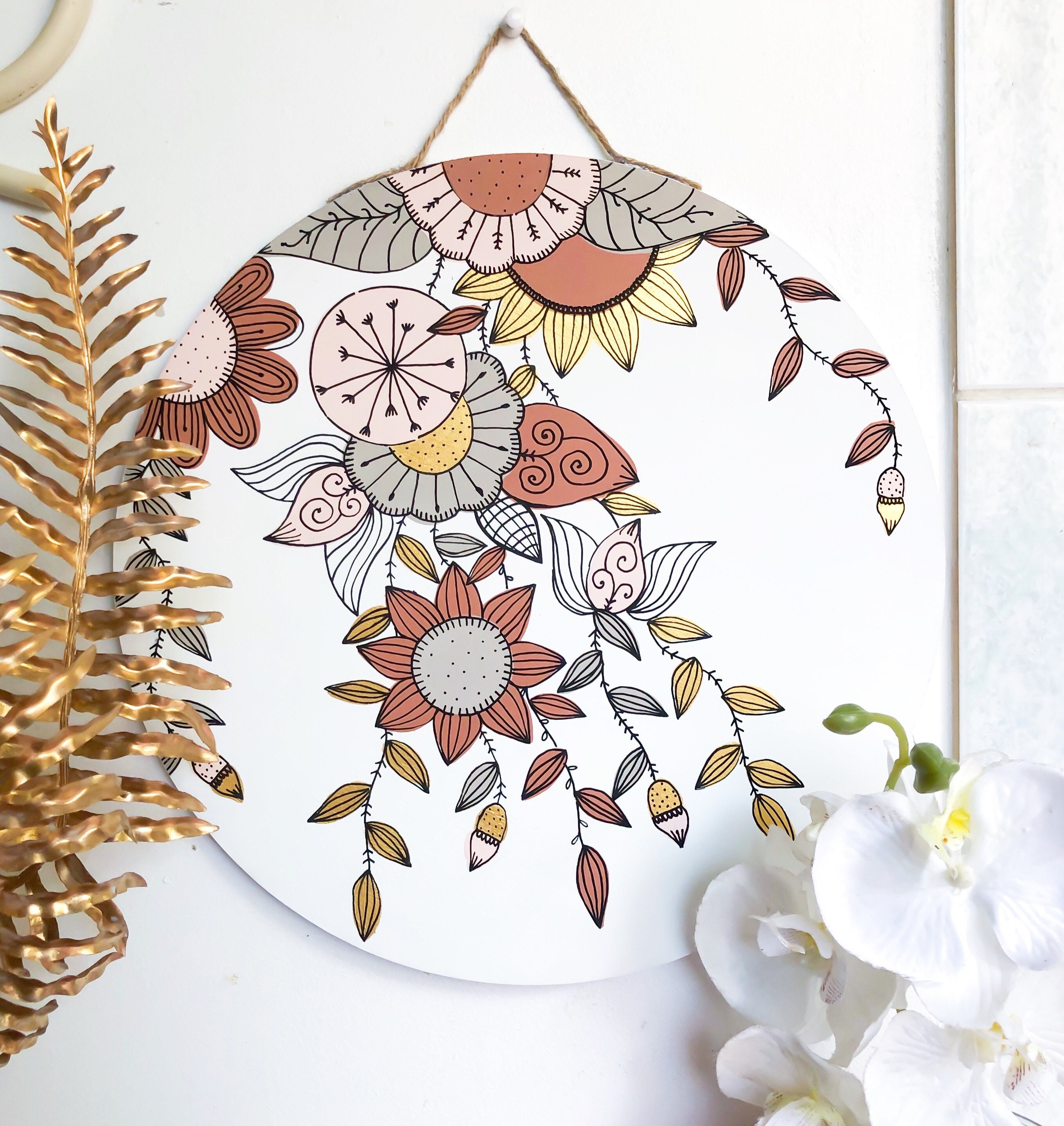 Flowery Board - Planche Murale Fleurie Modèle Unique Vintage Colors