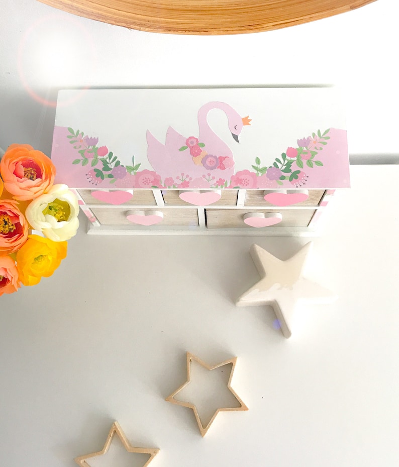 Lovely Swan collection-mini furniture for child drawers-unique model-so romantic