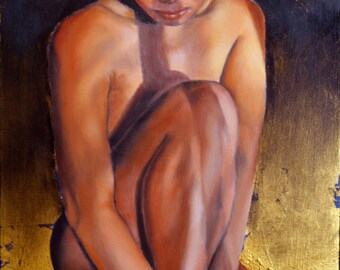 oil painting, oil on panel, original painting, affordable art, nude, figurative painting, contemporary art, Valentine gift, fine art, art