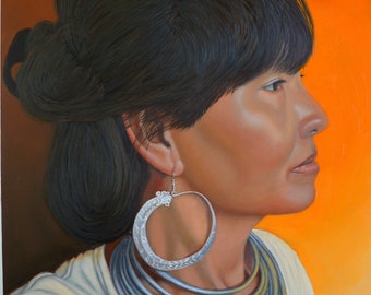 Lady of Sapa, oil on panel, image size 16 x 20 inches