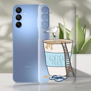 Clear case Samsung A16, A15, S25, S24 FE A24, A25 5G, A32 4G, A32 5G, A33, A34 5G, A35 5G, A52, A53 5G,  A54 5G, A55 5G Seegull coffee pool