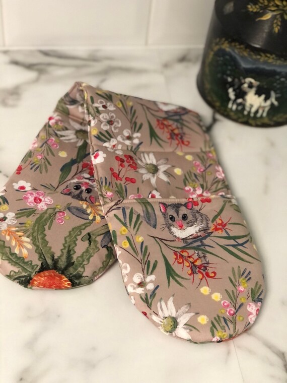 Neutral Possum Double Oven Mitt Etsy