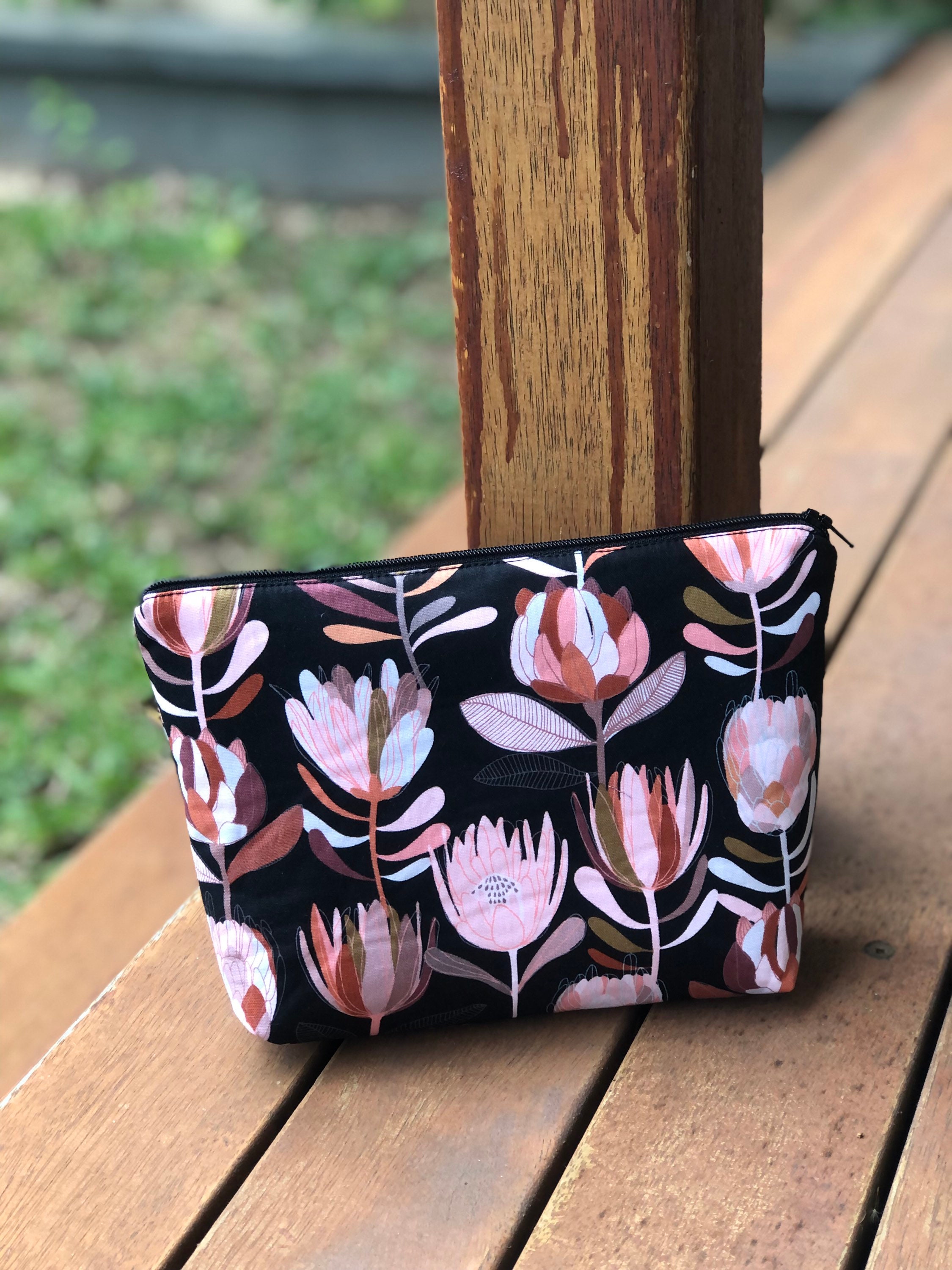 flower print makeup bag