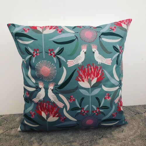Light Teal Cockatoo Cushion Cover Etsy Australia