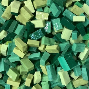 Mosaic Smalti 8oz Orsoni’s Greens light, dark and random mix