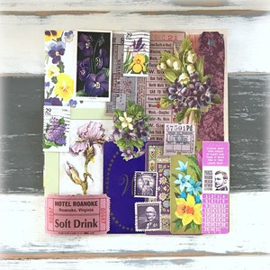 Purple Ephemera Packet - Purple Vintage Papers - Tickets / German Scraps /  Labels / Paper Ephemera