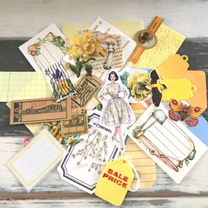 Springtime Yellow Journaling Paper Pack - Yellow Ephemera - Journals / Crafting / Scrapbooking