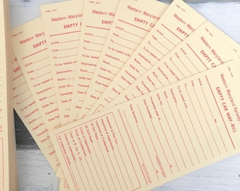 Vintage Railroad Waybill Cards - Western Maryland Ephemera Pack
