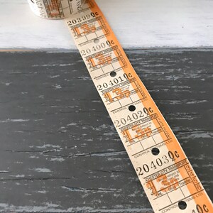 Billetes de autobús clásicos ingleses - (20) Billetes antiguos - Billetes de transporte - Billetes naranjas