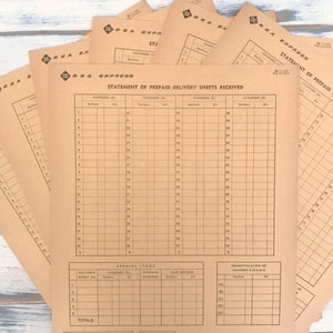 Vintage REA Express-spoorwegformulieren - Vintage papieren verpakking - vooruitbetaalde leveringsbonnen - Railway Express Agency - Spoorweg - Treinen - Ephemera