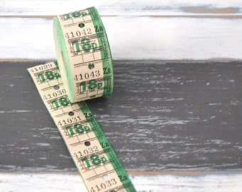 Vintage English Bus Tickets - (20) Vintage Tickets - White and Green Transportation Tickets